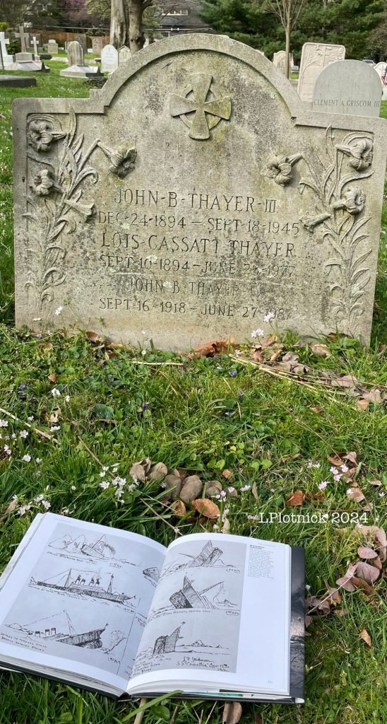 Inscription reads:
John B Thayer III, Dec 24, 1894–Sept 18, 1945
Lois Cassatt Thayer, Sept 10, 1894–June 25, 1977
John B Thayer IV, Sept 16, 1918–June 27, 1987
